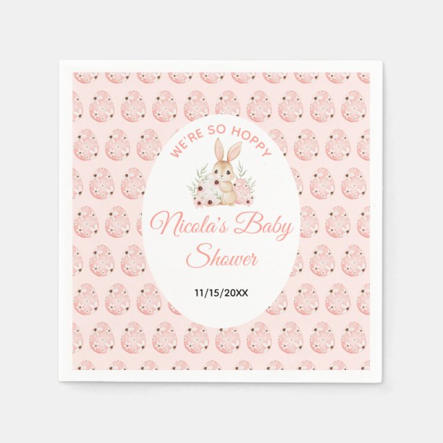 Påskharen Baby Shower Pappersservett (Framsidan)