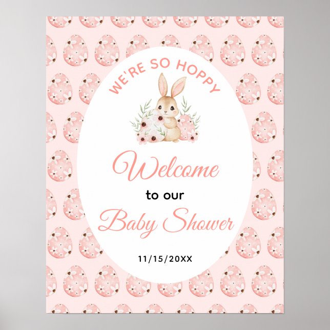 Påskharen Baby Shower Poster (Framsidan)