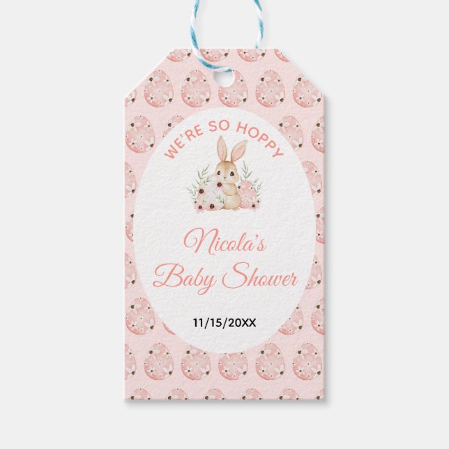 Påskharen Baby Shower Presentetikett (Framsidan)
