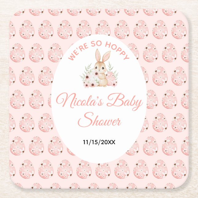 Påskharen Baby Shower Underlägg Papper Kvadrat (Framsidan)
