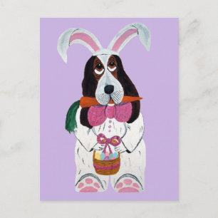 Påskharen Basset Hound Helg Vykort