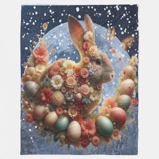 Påskharen Blossom Bunny  Fleecefilt (Framsidan)