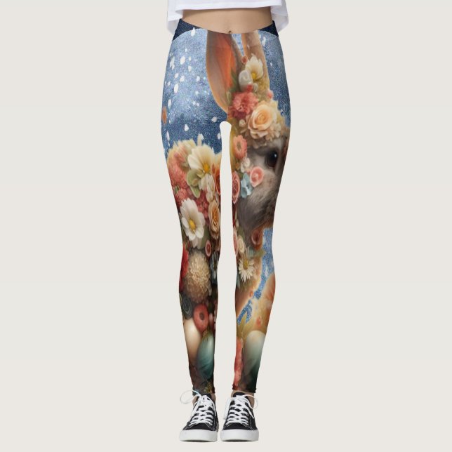 Påskharen Blossom Bunny  Leggings (Framsida)