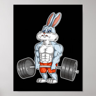Påskharen Bodybuilding Gym Fitness Tränings T Tröj Poster