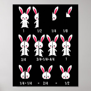 Påskharen Bråkdelar Kul - Matematik Lärande Design Poster