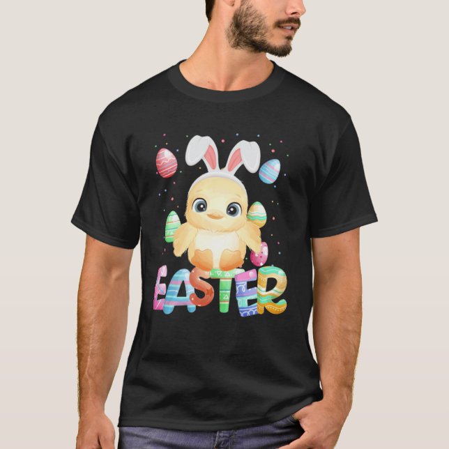 Påskharen Chick Påskkyckling T Shirt (Framsida)