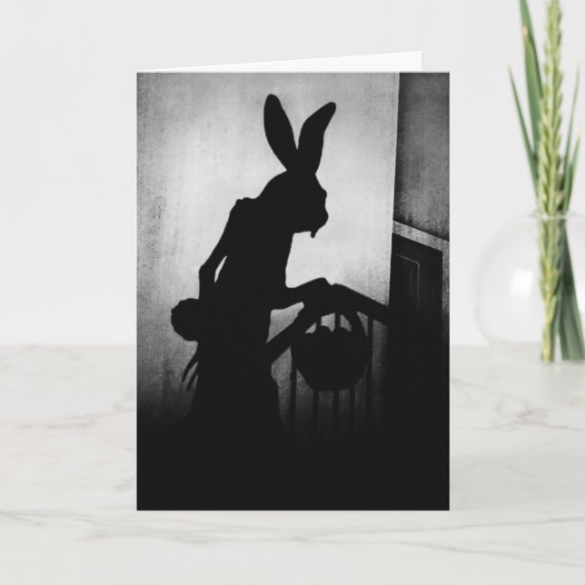 Påskharen Creepy Shadow Card Helgkort (Framsida)
