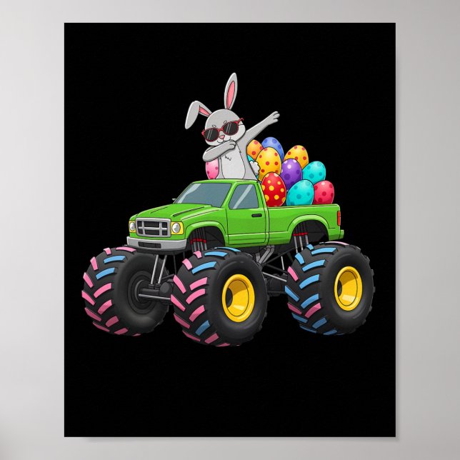 Påskharen Dabbar Monstertruck Påskägg Kanin Poster (Framsidan)