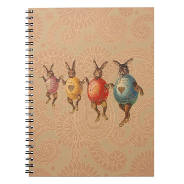 Påskharen Dansande Ägg Anteckningsbok Med Spiral (Framsidan)