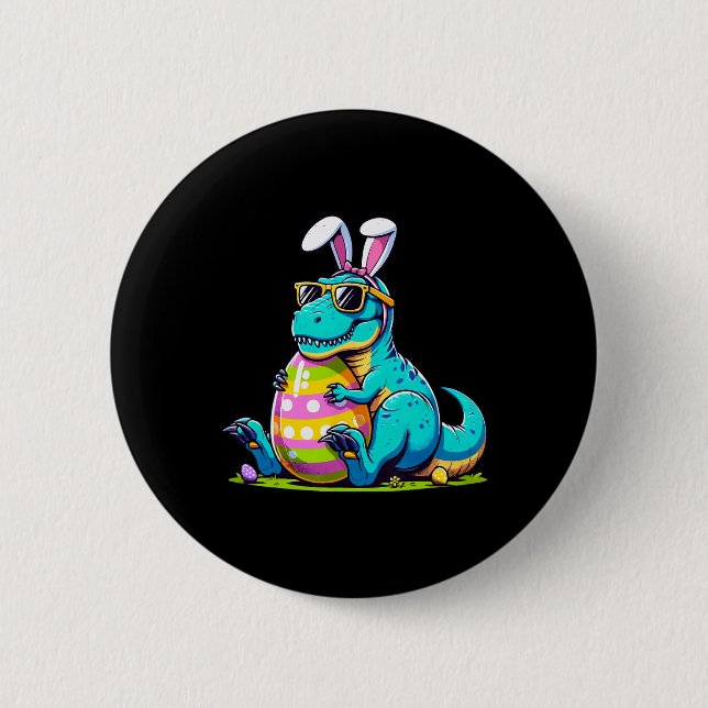 Påskharen dinosaur ägg Glad Eastrawr T Rex Kid Knapp (Framsida)
