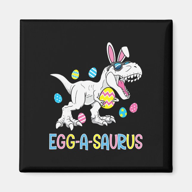 Påskharen Dinosaurieägg A Saurus Trex Pojkar Barn  Magnet (Framsidan)
