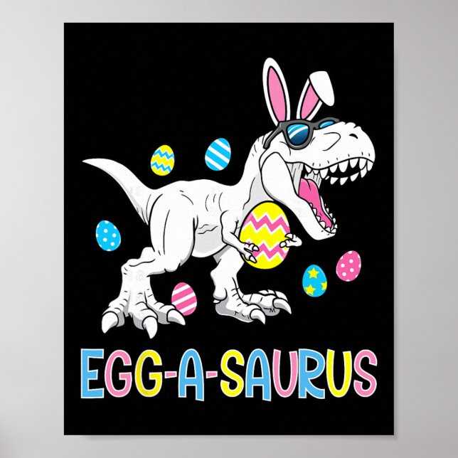 Påskharen Dinosaurieägg A Saurus Trex Pojkar Barn  Poster (Framsidan)