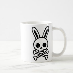 Påskharen Dödskalle Kors Ben Kanin Goth Män Pojke Kaffemugg