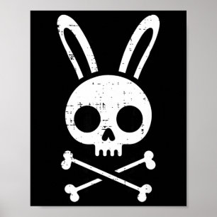 Påskharen Dödskalle Kors Ben Kanin Goth Män Pojke Poster