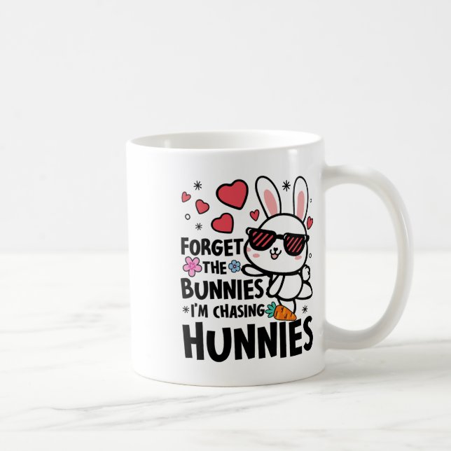 Påskharen glömde kaninerna jag jagar Hunnie Kaffemugg (Höger)
