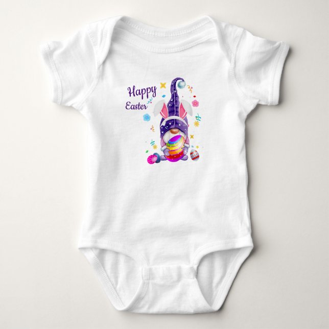 Påskharen Gnome Babystrampes T Shirt (Framsida)