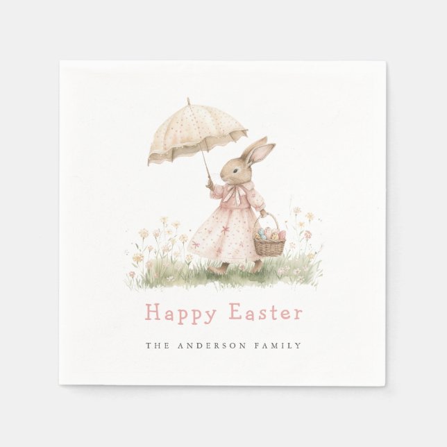 Påskharen i pastell pappersservett (Framsidan)