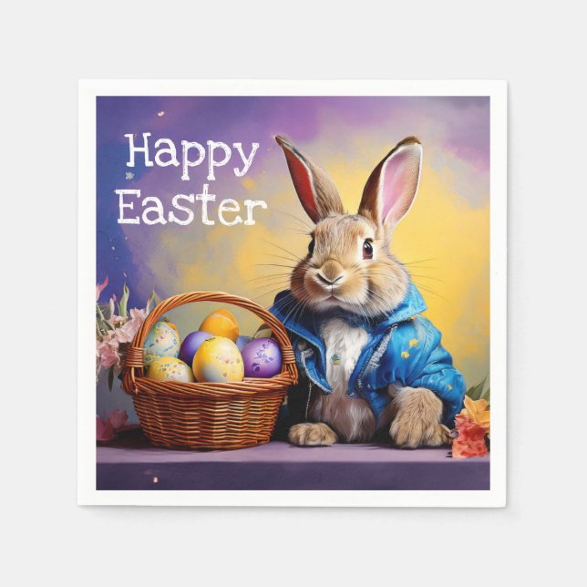 Påskharen i skogen pappersservett (Framsidan)