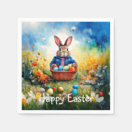 Påskharen i skogen pappersservett
