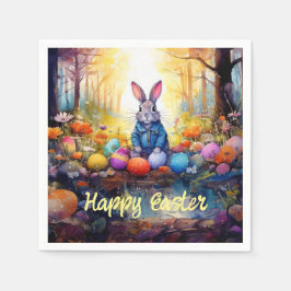 Påskharen i skogen pappersservett