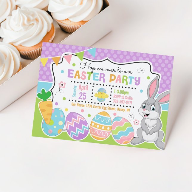 Påskharen Inbjudan Barn (Easter bunny easter egg hunt invitation)