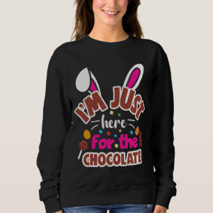 Påskharen jag är bara här för chokladen t shirt