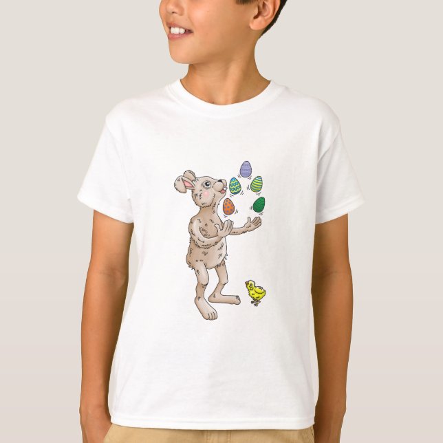 Påskharen jonglerar t shirt (Framsida)