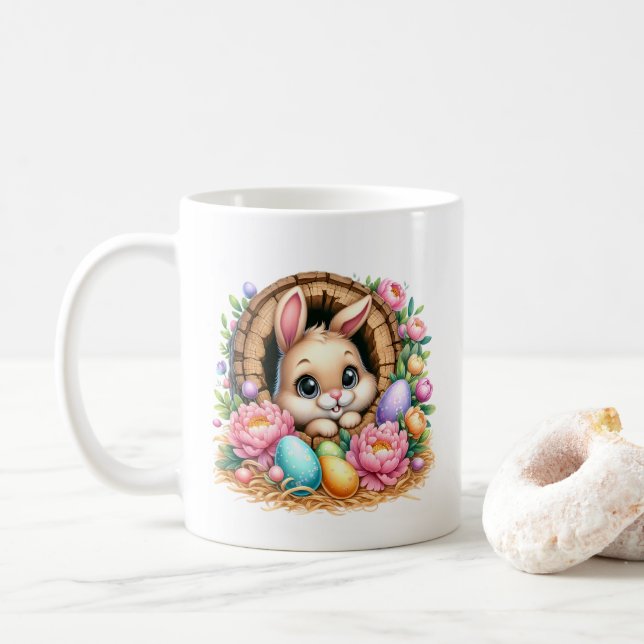 Påskharen  kaffemugg (Med munk)