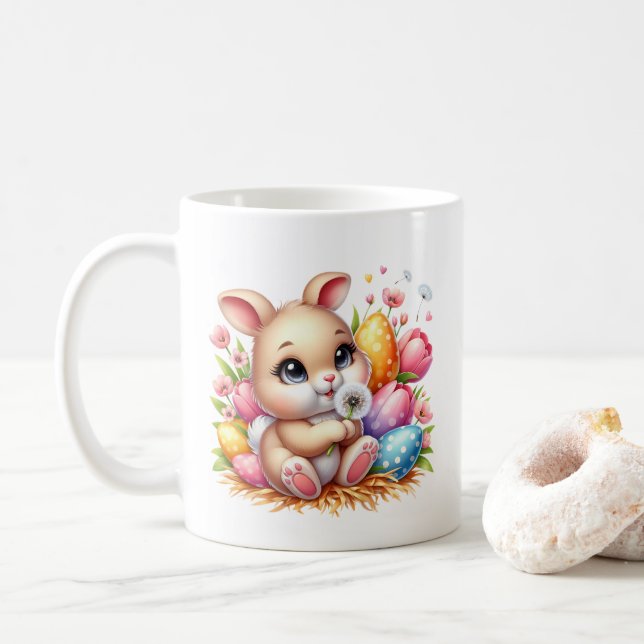 Påskharen  kaffemugg (Med munk)