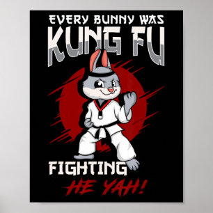 Påskharen Karate Varje Haren Var Kung Fu Kämpande Poster