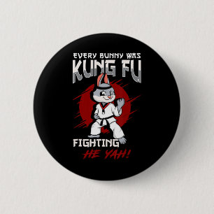 Påskharen Karate Varje kanin var Kung Fu Fighting Knapp