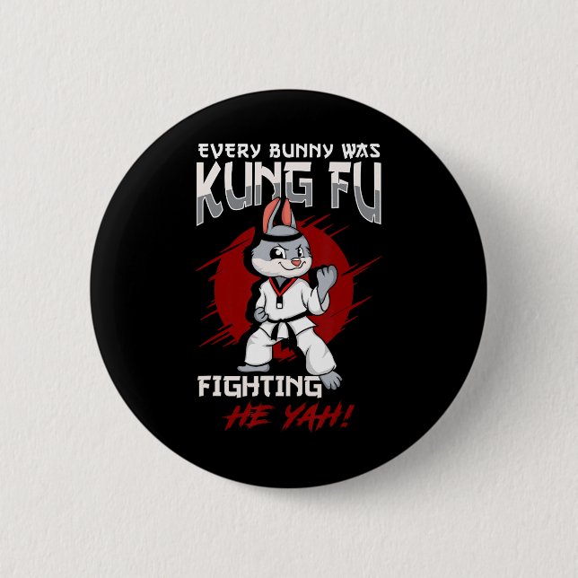 Påskharen Karate Varje kanin var Kung Fu Fighting Knapp (Framsida)