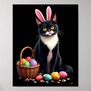 Påskharen Katt Ägg Skiss Poster