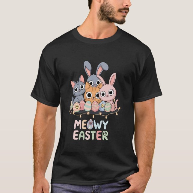 Påskharen Katter Glad Vår Djur Husdjur T Shirt (Framsida)