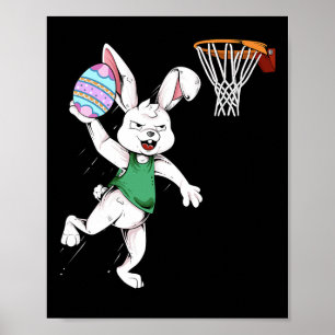 Påskharen Kids Pojkar Män Kanin Dunking Bysketby Poster