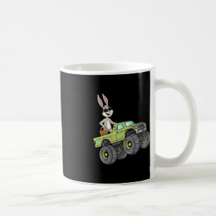Påskharen kör monstertruck kul pojkar flickor  kaffemugg