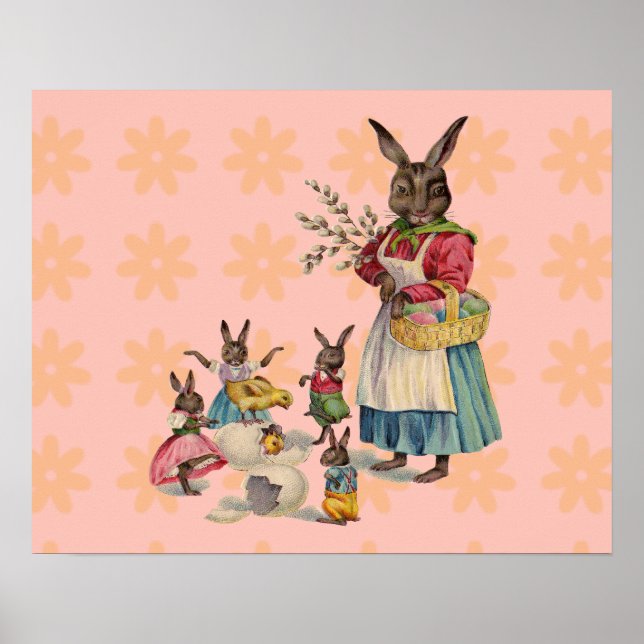 Påskharen Kyckling Kanin Ägg Poster (Framsidan)