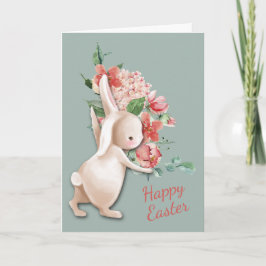 Påskharen Levererar Blommor Kort