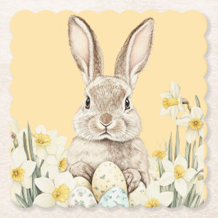 Påskharen med blommor och påskägg underlägg papper
