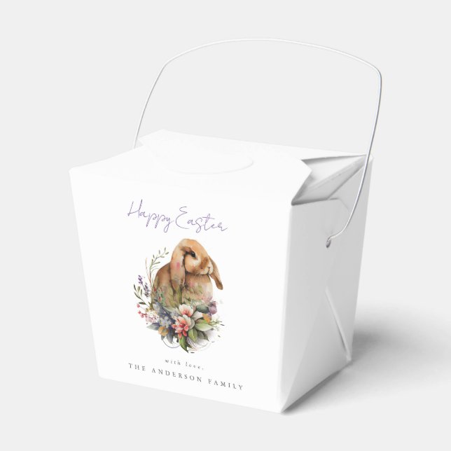 Påskharen med blommor presentaskar (Framsidan Sidan)