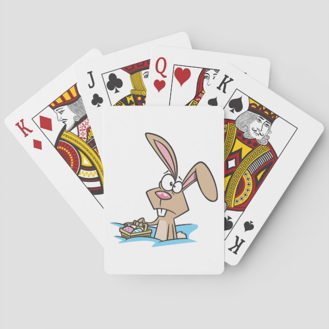 Påskharen med korg med ägg casinokort (Baksidan)