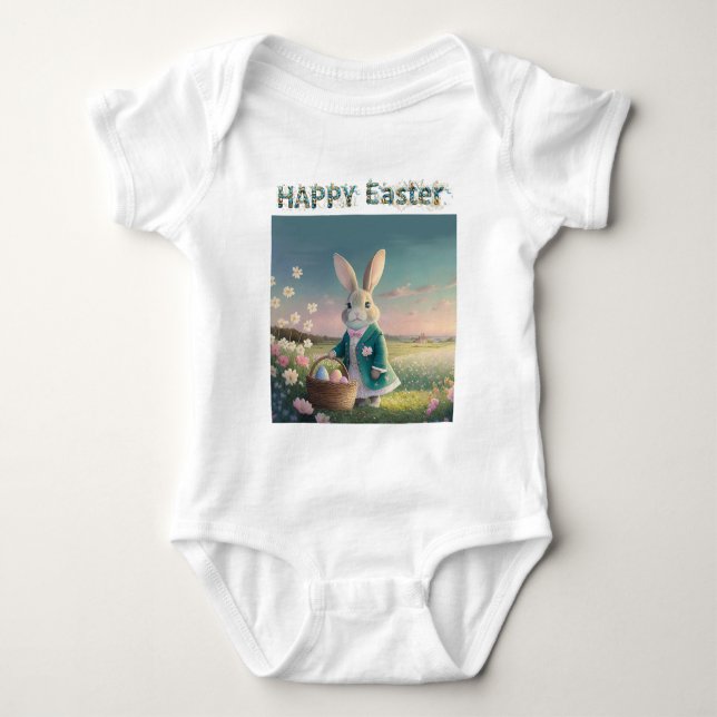 Påskharen med påskägg Glad påsk T Shirt (Framsida)