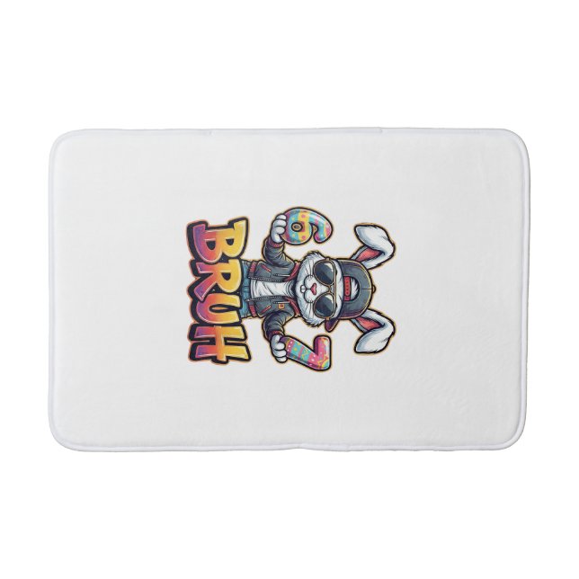 Påskharen Meme Bruh  Roligt 6 7 Påskägg Desi Badrumsmatta (Framsidan)