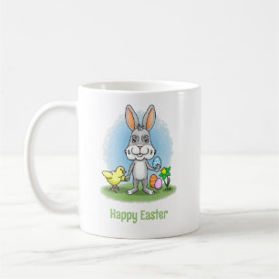 Påskharen och den söta kycklingen kaffemugg