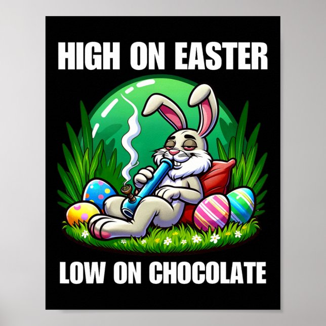 Påskharen Ogräs Roligt Humor Present  Poster (Framsidan)