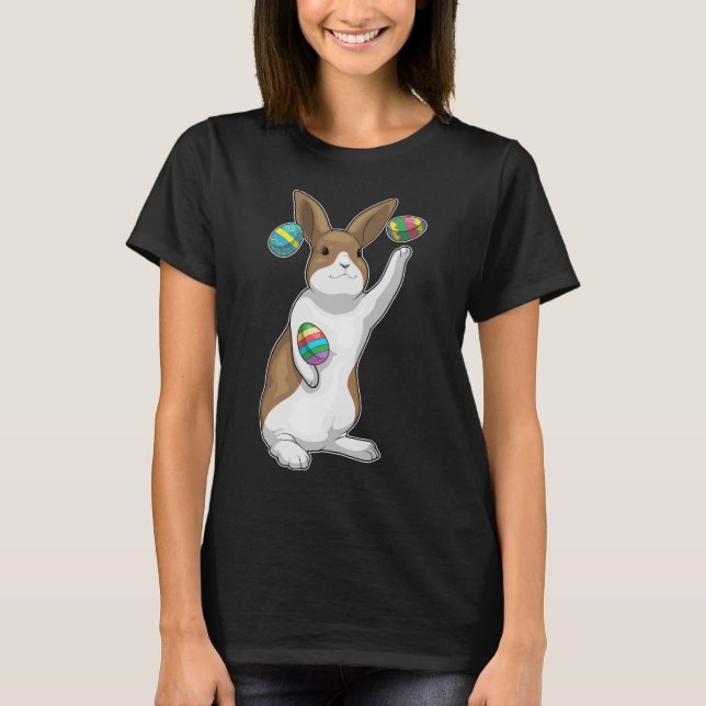 Påskharen påsk påskägg jonglör t shirt (Framsida)
