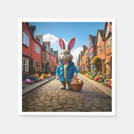 Påskharen Påskäggs korg Pappersservett