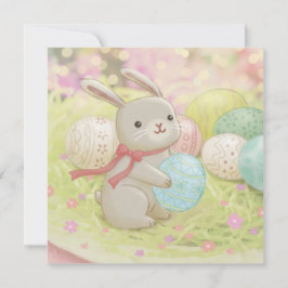 Påskharen & påskäggsillustration inbjudningar