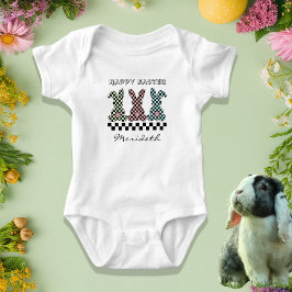 Påskharen Rutig Rosa Grön Turkos Monogram T Shirt