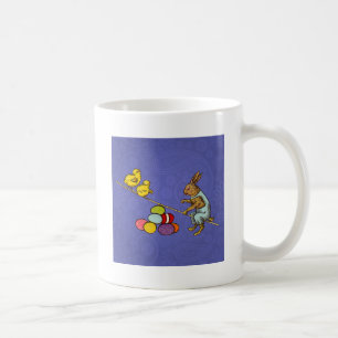Påskharen ruvar ägg illustration kaffemugg
